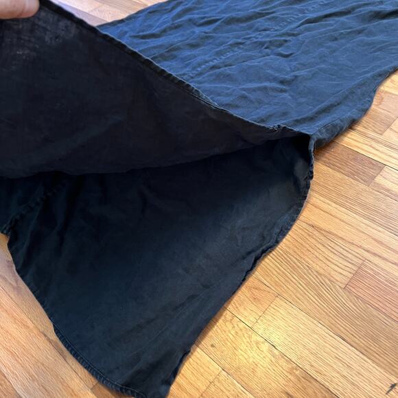 DKNY Pure Linen Dress Womens Large Black Sleeveless Maxi Minimalist - Picture 5 of 7